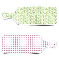 Roem Design 上菜砧板 2件組 圓形圖案粉彩粉色套組, 圓形圖案粉彩粉色, 綠色花磚, 1套