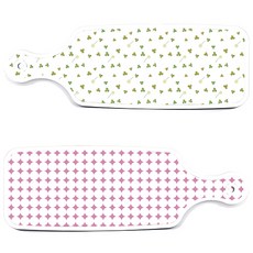 Roem Design 上菜砧板 2入 圓形圖案 粉彩粉紅 套組, 圓形圖案粉彩粉紅, 三葉草, 1套