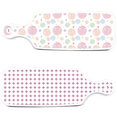 Roem Design 上菜砧板 2入 圓形圖案 粉彩粉紅色組合, 圓形圖案粉彩粉紅, 線條圓形, 1套