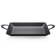 EUGENE TOSCO IH瓦斯爐通用雙耳方形輕量炒鍋, 小（寬 325 毫米 x 深 275 毫米 x 高 34 毫米）, 1個