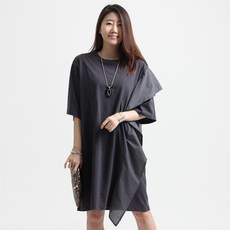 엄짱 라우드 반팔 수유 원피스