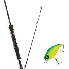 Won Da Avalon路亞竿 632M 魚餌+Damiki DTISCO-40硬餌路亞 40mm 206D MAT TIGER, 1套