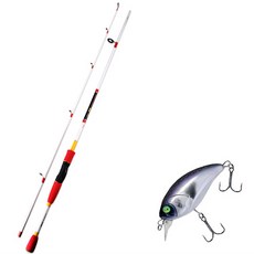 APIS BASS GAME 路亞釣竿 XT 白色 + 達米基 D-TISCO-40 硬餌路亞 40mm 319H 網路紫色, 1套