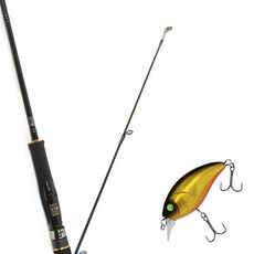 Wonda Avalon 路亞釣竿 662M 紡車式 + Damiki D-Tisco-40 硬餌路亞 40mm 236H BLACK GOLD HOLO, 1套