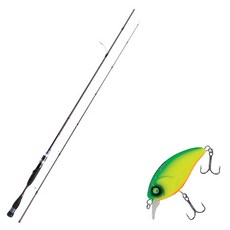 AOMEX Neo Black Spinning Type Lure Fishing Rod S-662ML + Damiki Dtisco-40 Hard Bait Lure 40mm 206D MAT TIGER, 1套