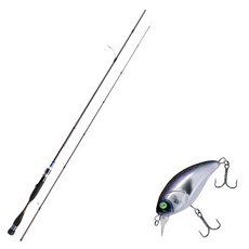 AOMEX Neo Black Spinning Type Lure Fishing Rod S-662ML + Damiki Dtisco-40 Hard Bait Lure 40mm 319H CYBER PURPLE, 1套