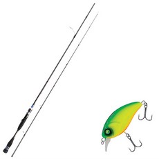 AOMEX Neo Black Spinning Type Lure Fishing Rod S-702ML + Damiki Dtisco-40 Hard Bait Lure 40mm 206D MAT TIGER, 1套