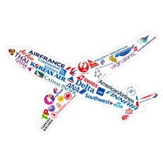 파티복닷컴 비행기 캐리어 스티커 STST0062, 혼합 색상, 1세트