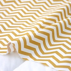 Fabric Art純棉100% 30支北歐黃色鋸齒紋布料, 黃色之字形