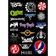 Partybok.com 搖滾樂隊 19 件套載體貼紙 STST0022, 混色, 1套