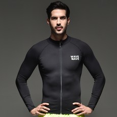 NAYASTYLE 男款 WAVE 全拉鍊防磨衣, 黑色