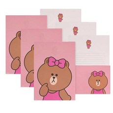 라인프렌즈 편선지세트, 초코, 3세트