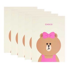 라인프렌즈 제본노트, 초코, 5개입