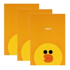 라인프렌즈 미니 제본노트, 샐리, 3개입