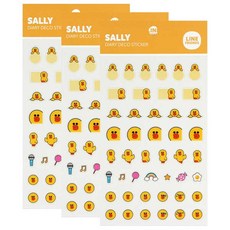 라인프렌즈 다이어리 데코스티커, 샐리, 3개입