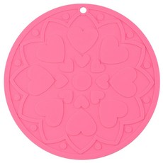 이코디 하트 플라워 냄비받침, 핑크, 1개