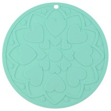 이코디 하트 플라워 냄비받침, 민트, 1개