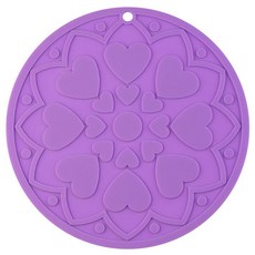 이코디 하트 플라워 냄비받침, 퍼플, 1개