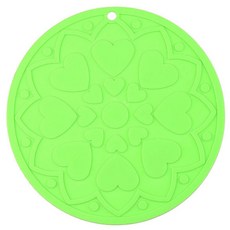 이코디 하트 플라워 냄비받침, 그린, 1개