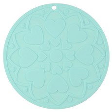 이코디 하트 플라워 냄비받침, 스카이블루, 1개