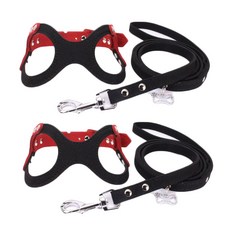 아리코 Dr.Mini 고양이 & 강아지 캐시미어 하네스 2p + 리드줄 2p, 블랙, 1개