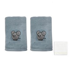 송월타월 12간지 캐릭터 세면타올 2p 제리 + 스노우 고리타올 그린, 하늘, 1세트