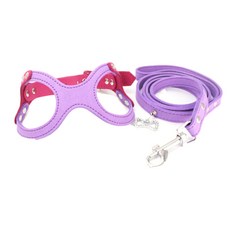 ARYKO Dr.Mini 貓狗通用喀什米爾胸背帶 + 牽繩, 紫色
