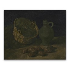 Art & Collection 文森·梵谷系列名畫畫框, 有黃銅鍋與水瓶的靜物畫