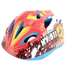 macbac 孩童用圖案自行車安全帽, 紅色的