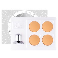 磁性粉撲手柄+粉撲 4入, 混色, 1套