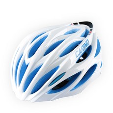맥백 카리노 유광 자전거 헬멧 WIDE, 올화이트 + 블루EPS, 1개