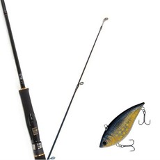 Wonda Avalon 紡車式捲線器路亞釣竿 662M + DAMIKI Beetle 70 硬式路亞餌 230H 黑金色, 1套