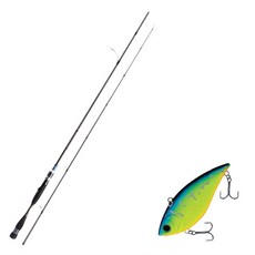 Aomax Neo Black旋轉式擬餌竿 S-662ML+Damiki Bettle 70硬餌擬餌 241D SILVER SPINE CHART, 1套