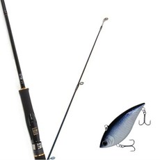 Wonda Avalon 紡車式捲線器路亞釣竿 662M + Damiki Beetle 70 硬餌路亞 012H BLACK HOLO, 1套