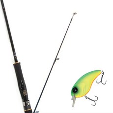 Won Da Avalon捲線器擬餌釣竿 662ML+Damiki Brut 70硬餌擬餌 206D MAT TIGER, 1套