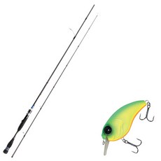 Aomax Neo Black旋轉式擬餌釣竿 S-662ML+Damiki Brut 70硬餌擬餌 206D MAT TIGER, 1套