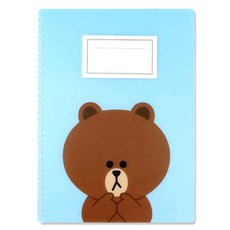 LINE FRIENDS 20p彈簧文件, 棕色的, 1個