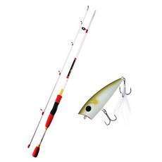 APIS BASSGAME XT 路亞釣竿 白色 + Damiki D-POP 70 硬餌路亞 005 AYU, 1套