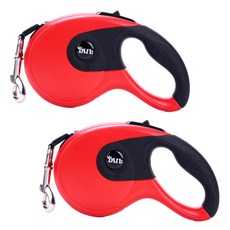 아리코 Dr.Mini 반려동물 초강력 자동로프 2p, 레드, 2개
