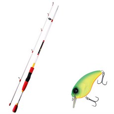 APIS BASS GAME XT 路亞釣竿 白色 + DAMIKI BRUTE 70 硬餌路亞 206D MAT TIGER, 1套