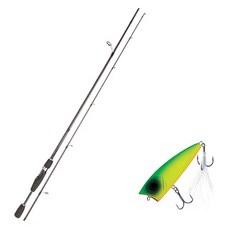 Youngkwu產業Blue Force Starzen擬餌竿 S68M+Damiki D-POP 70硬體擬餌 206D MAT TIGER, 1套