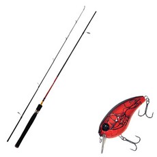 Apice Fire Storm浴缸擬餌竿 S662ML+Damiki Brute 70硬擬餌 307D RED CRAW, 1套