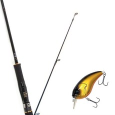 Won Da Avalon捲線器擬餌釣竿 662ML+Damiki Brut 70硬餌擬餌 236H BLACK GOLD HOLO, 1套