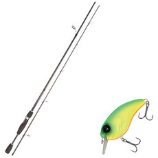 Youngkyu產業 Blue Force Starzen 路亞釣竿 S66ML + Damiki Brute 70 硬餌路亞 206D MAT TIGER, 1套