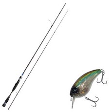 Aomax Neo Black捲線器型擬餌釣竿 S-662ML+Damiki Brut 70硬餌擬餌 347T CLEAR REAL BAIT, 1套
