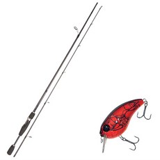 Youngkwu產業Blue Force Starzen路亞竿 S68M+Damiki Brut 70硬體路亞 307D RED CRAW, 1套