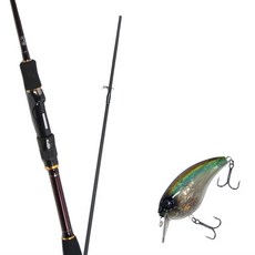 Won Da Besta捲線器擬餌路亞竿 702M+Damiki Brut 70硬餌擬餌 347T CLEAR REAL BAIT, 1套