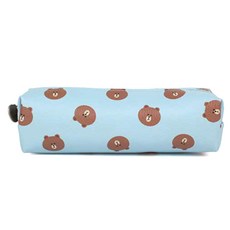 라인프렌즈 베이직 펜슬케이스, 브라운, 1개