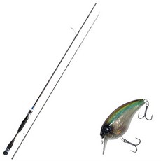 Aomax Neo Black捲線器型擬餌釣竿 S-702ML+Damiki Brut 70硬餌擬餌 347T CLEAR REAL BAIT, 1套