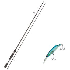 Youngkyu產業 BLUE FORCE STARZEN 路亞釣竿 S66ML + Damiki SOKILL 55 硬餌路亞 226H GHOST, 1套